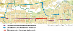 Objazdy ulicy Długiej dla autobusów w Konstancin-Jeziorna