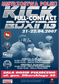 Mistrzostwa Polski Kick Boxing Full-Contact w GOSiR Piaseczno