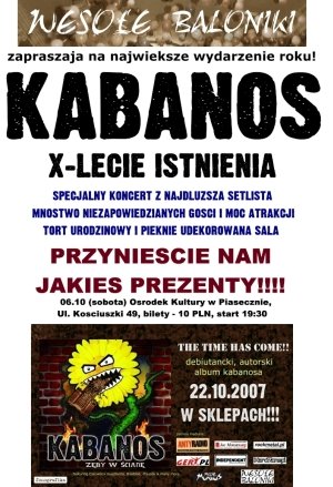 Dziesięciolecie zespołu KABANOS koncert w Piasecznie