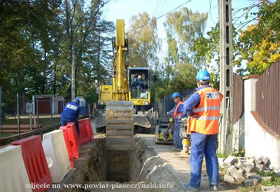 Roboty kanalizacyjne na nowych obszarach Gminy Piaseczno