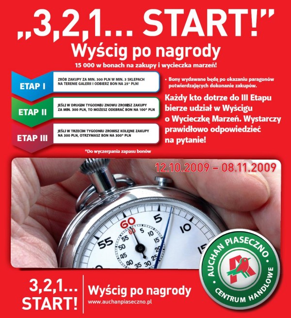 3, 2, 1 START! Wyścig po nagrody w CH Auchan Piaseczno