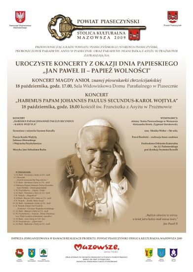 Koncerty z okazji Dnia Papieskiego Jan Paweł II Papież Wolności