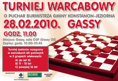 Turniej Warcabowy o Puchar Burmistrza Gminy Konstancin-Jeziorna
