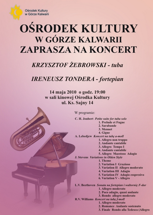 Koncert tubisty Krzysztofa żebrowskiego w Górze Kalwarii