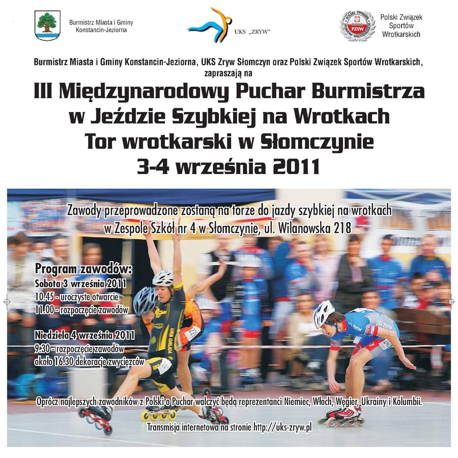 Międzynarodowe Zawody w Jeździe na Wrotkach o Puchar Burmistrza Gminy Konstancin-Jeziorna