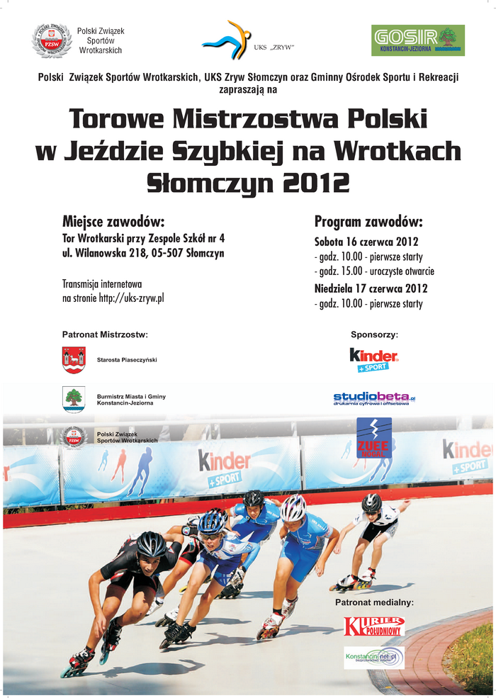 Mistrzostwa Polski w Jeździe Szybkiej na Wrotkach na torze w Słomczynie