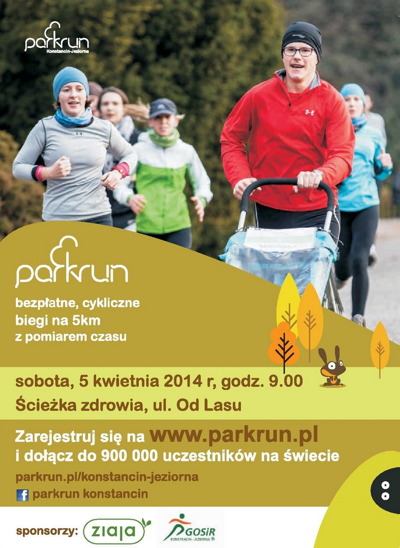 Parkrun biegi na 5 km w Konstancinie-Jeziornie