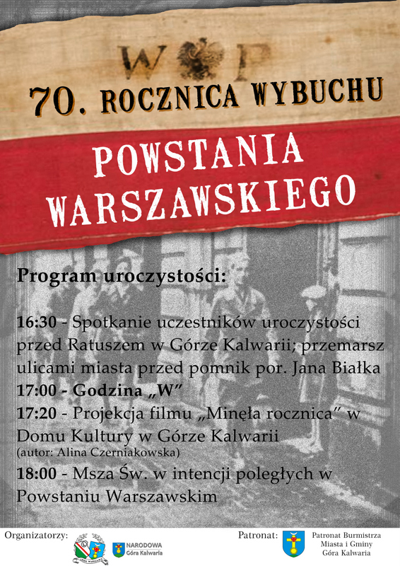 Góra Kalwaria - 70. rocznica wybuchu Powstania Warszawskiego