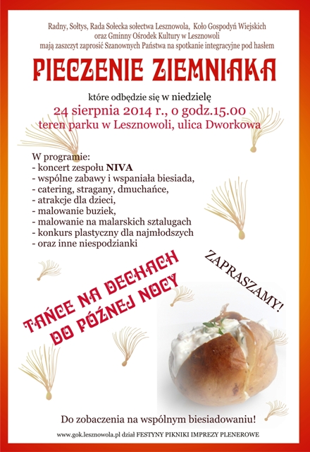 Pieczenie Ziemniaka w Lesznowoli - Sołecki Piknik Rodzinny