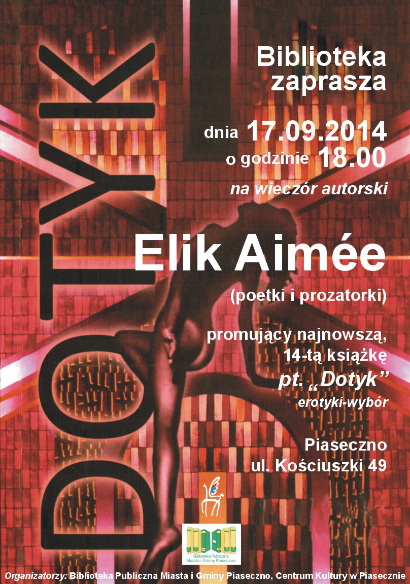 Prezentacja książki Elik Aimée pt. Dotyk w Piasecznie