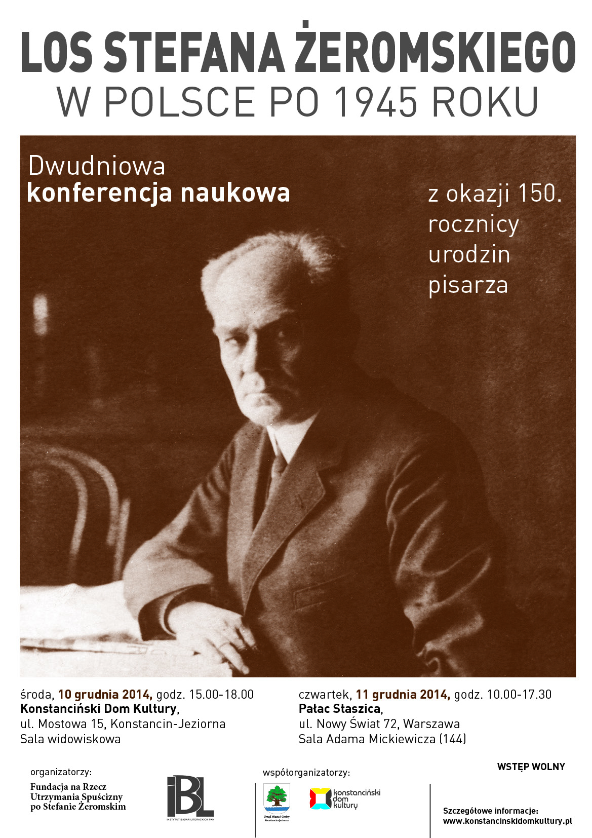Los Stefana Żeromskiego w Polsce po 1945 roku - konferencja naukowa
