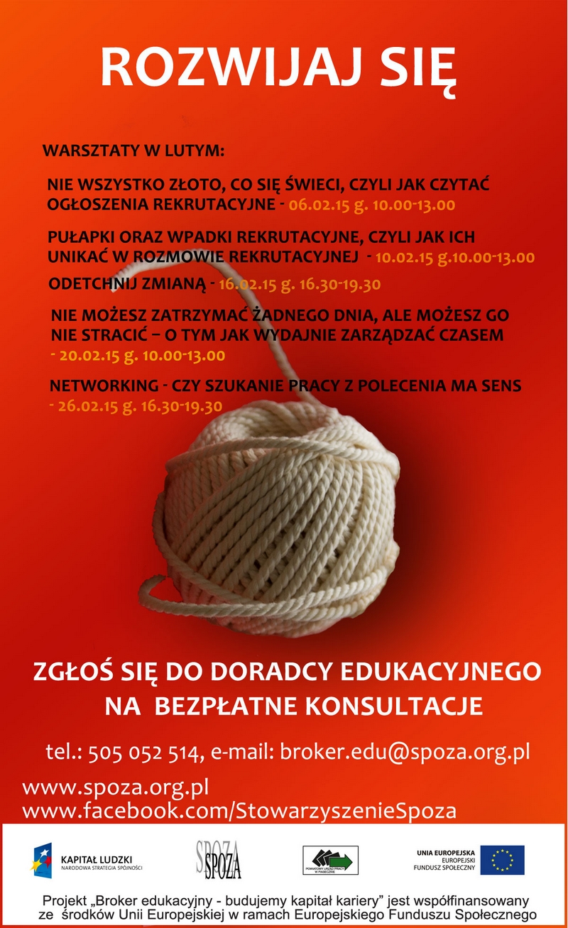Bezpłatne warsztaty w lutym dla mieszkańców powiatu piaseczyńskiego
