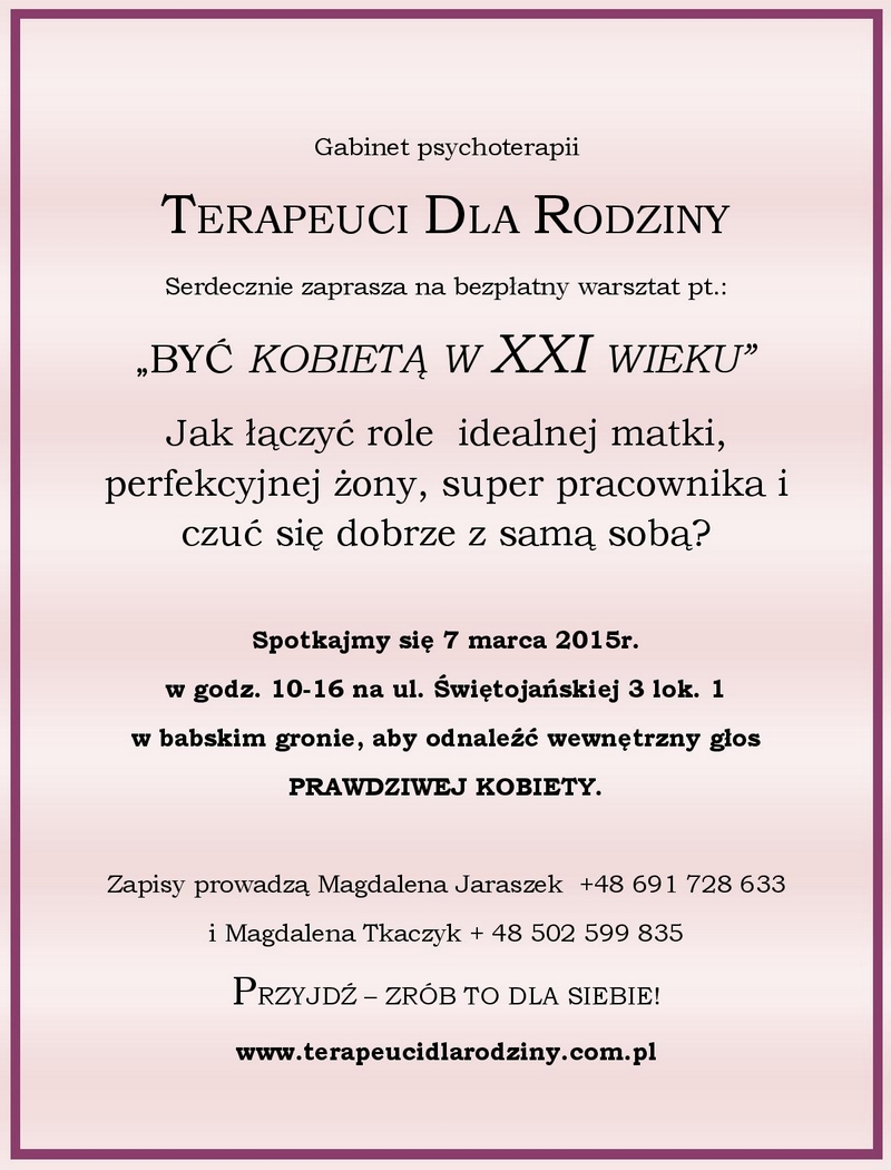 Bezpłatne warsztaty dla Kobiet w Piasecznie z okazji 8 marca