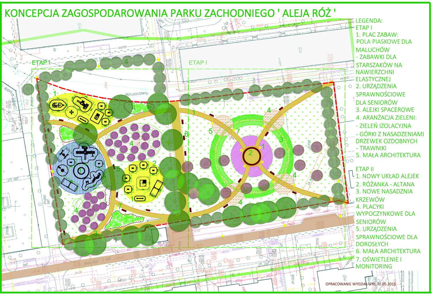 Opracowywanie koncepcji terenu rekreacyjnego w centrum Piaseczna przy Alei Róż w Piasecznie