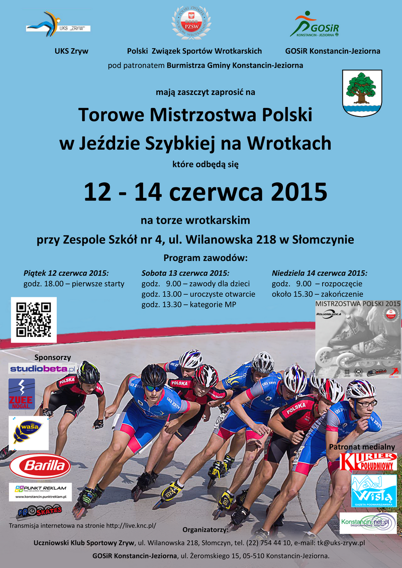 Torowe Mistrzostwa Polski w Jeździe Szybkiej na Wrotkach w Słomczynie