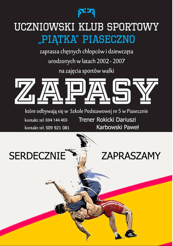 Zapasy - zapisy na zajęcia sportów walki w Piasecznie