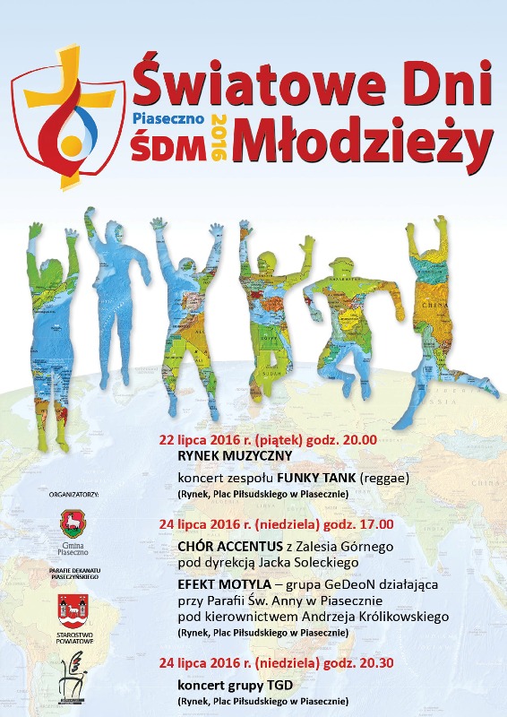 Kulturalne wydarzenia podczas Światowych Dni Młodzieży ŚDM 2016 w Piasecznie