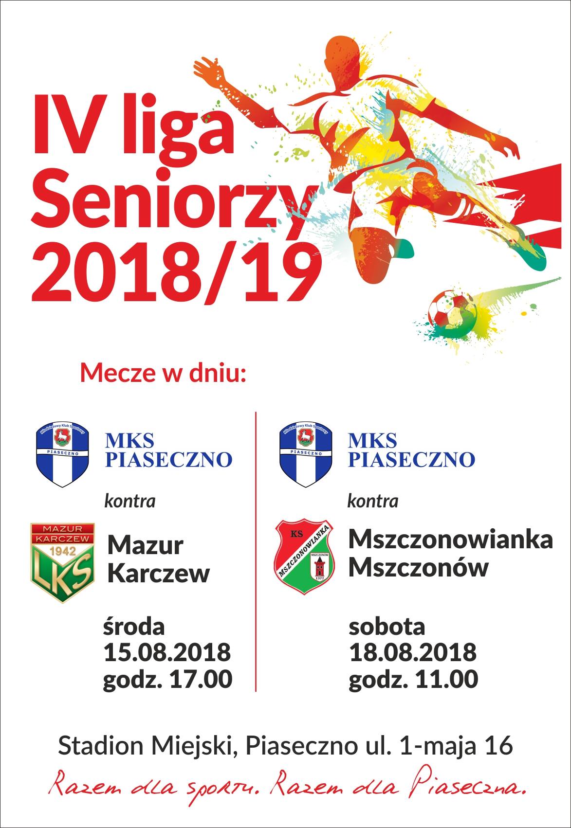 MKS Piaseczno zagra mecze piłki nożnej z Mazur Karczew oraz Mszczonowianką Mszczonów 