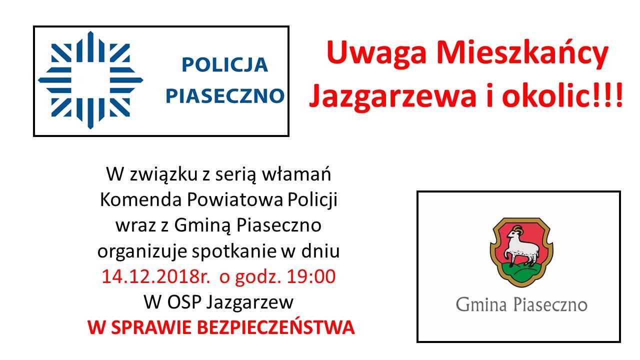 Spotkanie Mieszkańców Jazgarzewa i okolic w sprawie bezpieczeństwa