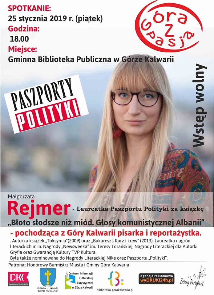 Spotkanie z Małgorzatą Rejmer - Laureatką Paszportu Polityki w Górze Kalwarii