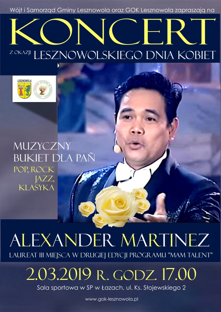 Alexander Martinez - koncert z okazji lesznowolskiego Dnia Kobiet w Łazach