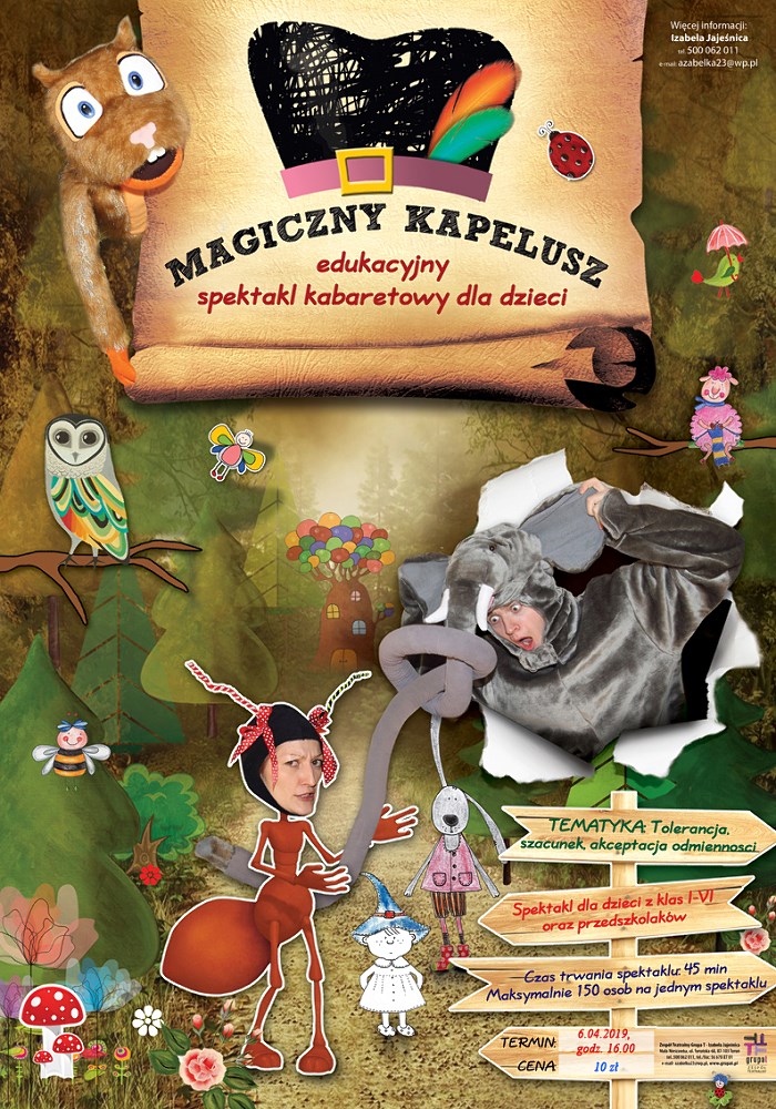 Magiczny kapelusz - spektakl kabaretowy dla dzieci w Tarczynie