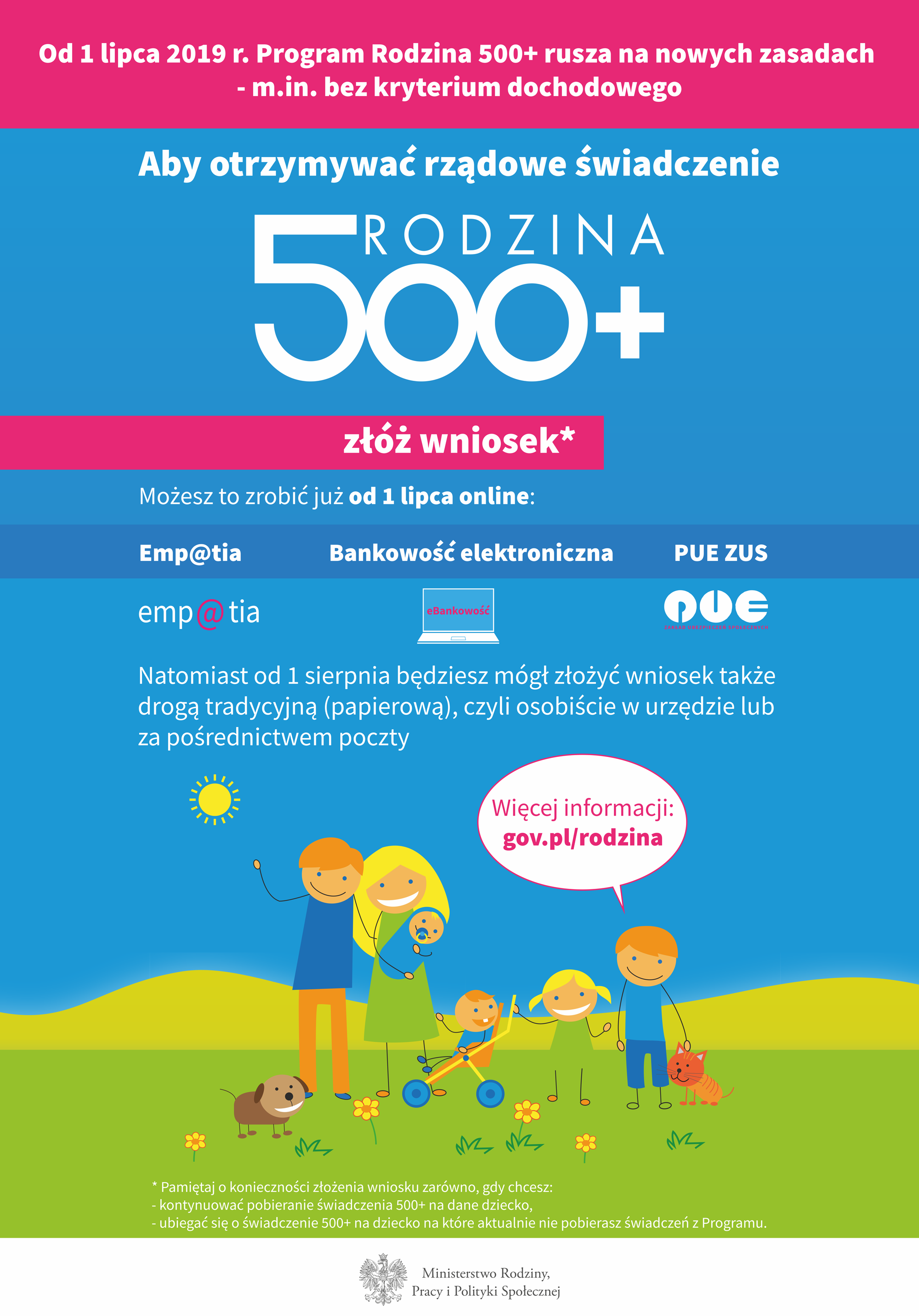 Program Rodzina 500+ oraz Dobry Start 300 zł dla ucznia