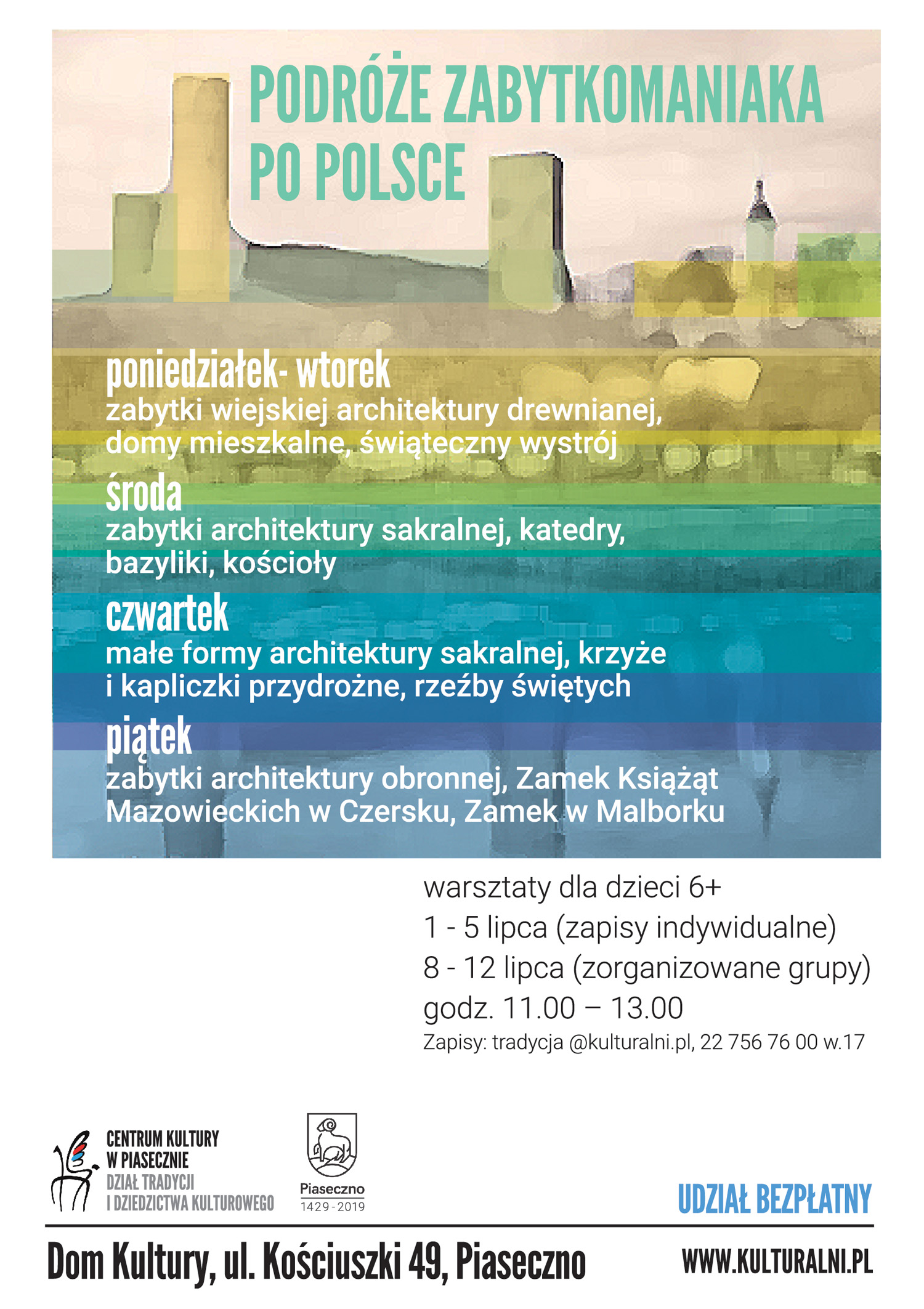 Podróże zabytkomaniaka po Polsce - warsztaty dla dzieci w Piasecznie
